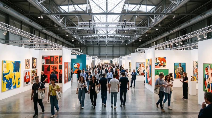 Die Gänge einer Messe für zeitgenössische Kunst
